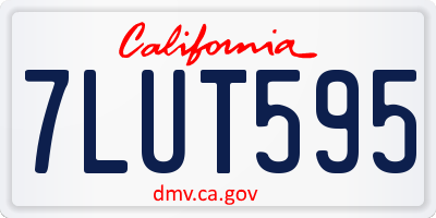 CA license plate 7LUT595