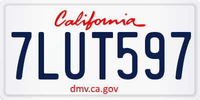 CA license plate 7LUT597