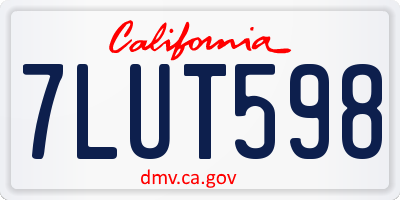 CA license plate 7LUT598