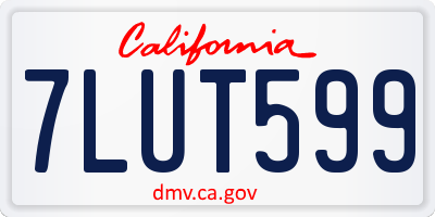 CA license plate 7LUT599