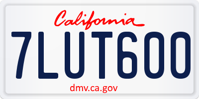 CA license plate 7LUT600