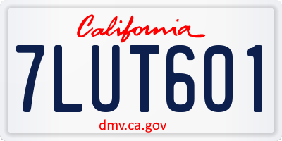 CA license plate 7LUT601