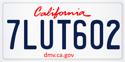 CA license plate 7LUT602