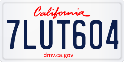 CA license plate 7LUT604