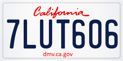 CA license plate 7LUT606