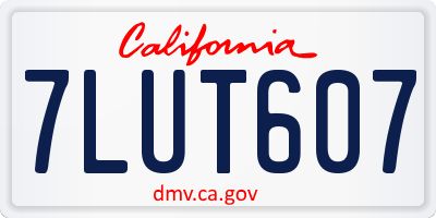 CA license plate 7LUT607