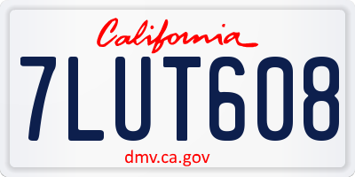CA license plate 7LUT608