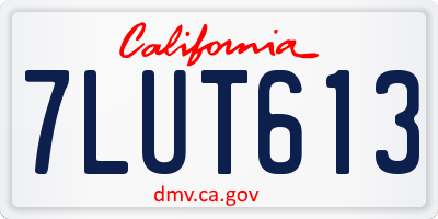 CA license plate 7LUT613