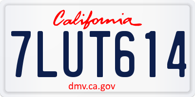 CA license plate 7LUT614