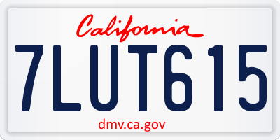 CA license plate 7LUT615