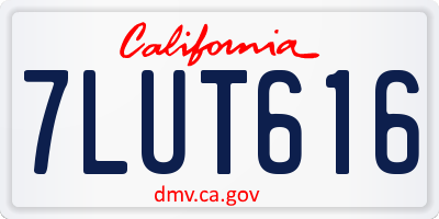 CA license plate 7LUT616