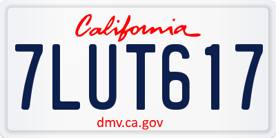 CA license plate 7LUT617