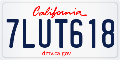 CA license plate 7LUT618