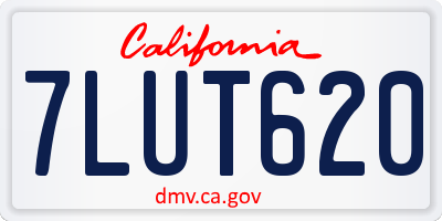 CA license plate 7LUT620
