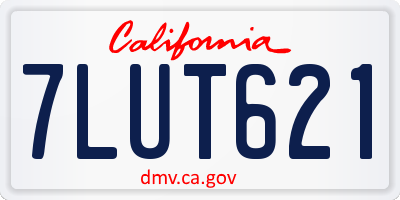 CA license plate 7LUT621