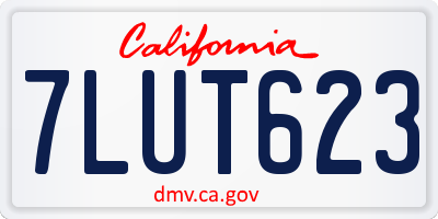 CA license plate 7LUT623