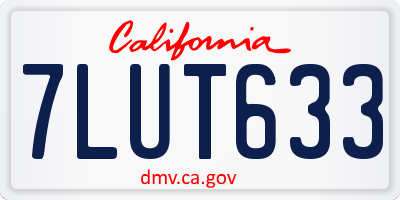 CA license plate 7LUT633