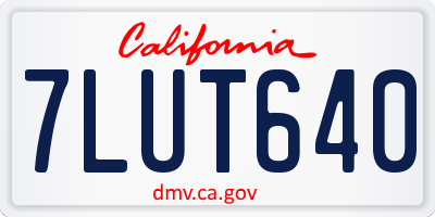 CA license plate 7LUT640