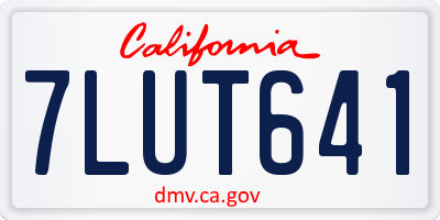 CA license plate 7LUT641