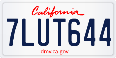 CA license plate 7LUT644