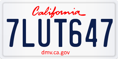 CA license plate 7LUT647