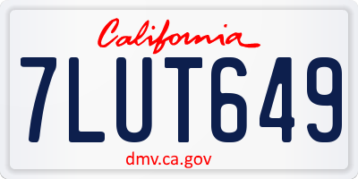 CA license plate 7LUT649