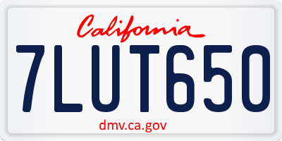 CA license plate 7LUT650