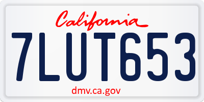 CA license plate 7LUT653