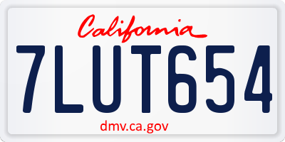 CA license plate 7LUT654
