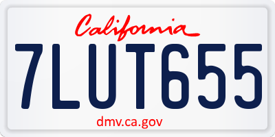 CA license plate 7LUT655