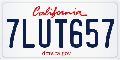 CA license plate 7LUT657