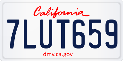 CA license plate 7LUT659