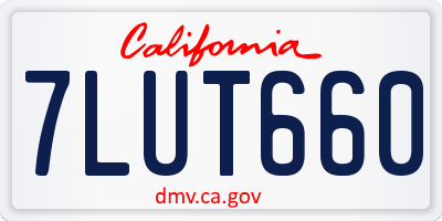 CA license plate 7LUT660