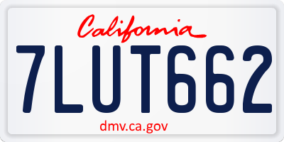 CA license plate 7LUT662