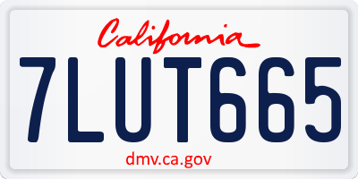 CA license plate 7LUT665