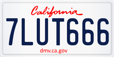 CA license plate 7LUT666