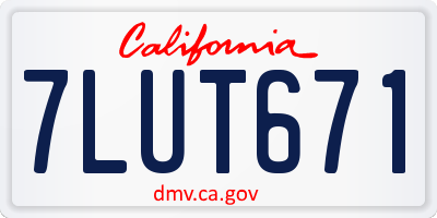 CA license plate 7LUT671