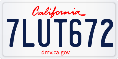 CA license plate 7LUT672