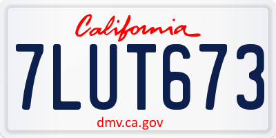 CA license plate 7LUT673