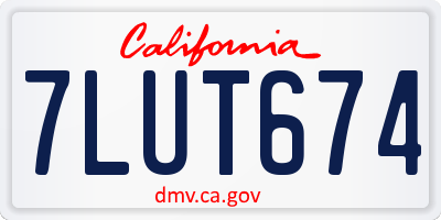 CA license plate 7LUT674