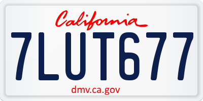 CA license plate 7LUT677