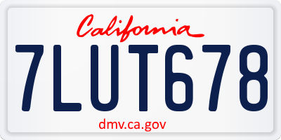 CA license plate 7LUT678