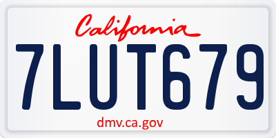 CA license plate 7LUT679