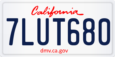 CA license plate 7LUT680