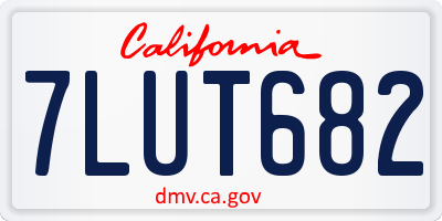 CA license plate 7LUT682