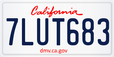 CA license plate 7LUT683