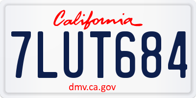 CA license plate 7LUT684