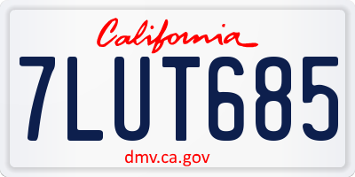 CA license plate 7LUT685