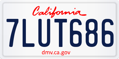 CA license plate 7LUT686