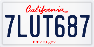 CA license plate 7LUT687